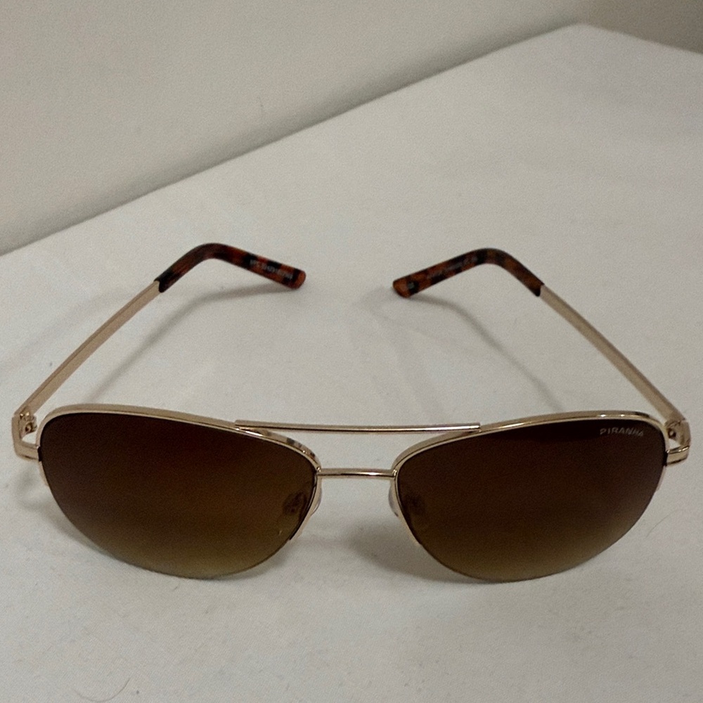 Piranha Gold Frame Brown Lens Sunglasses